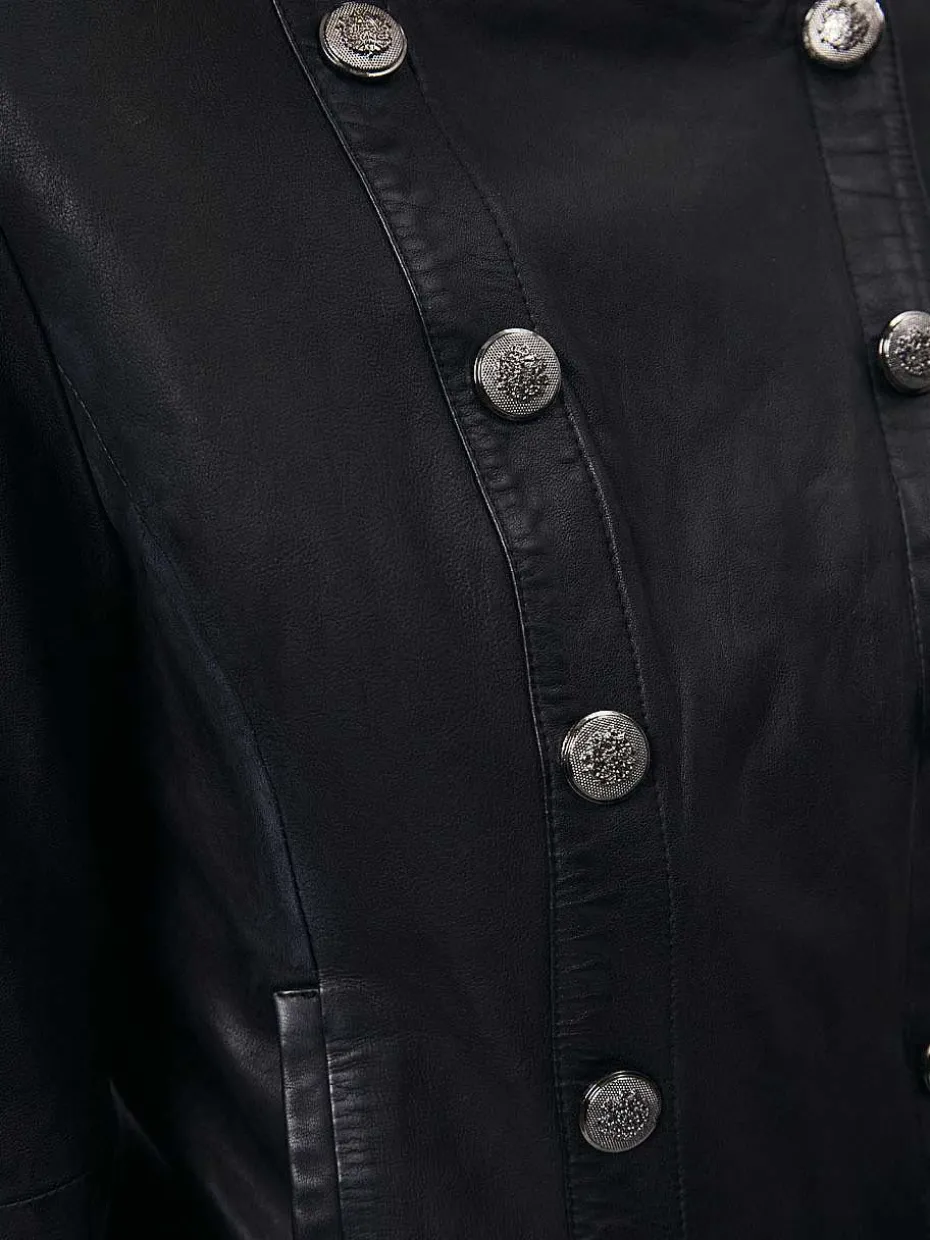 DANTE6 D6Ames Cropped Leather Jacket Discount