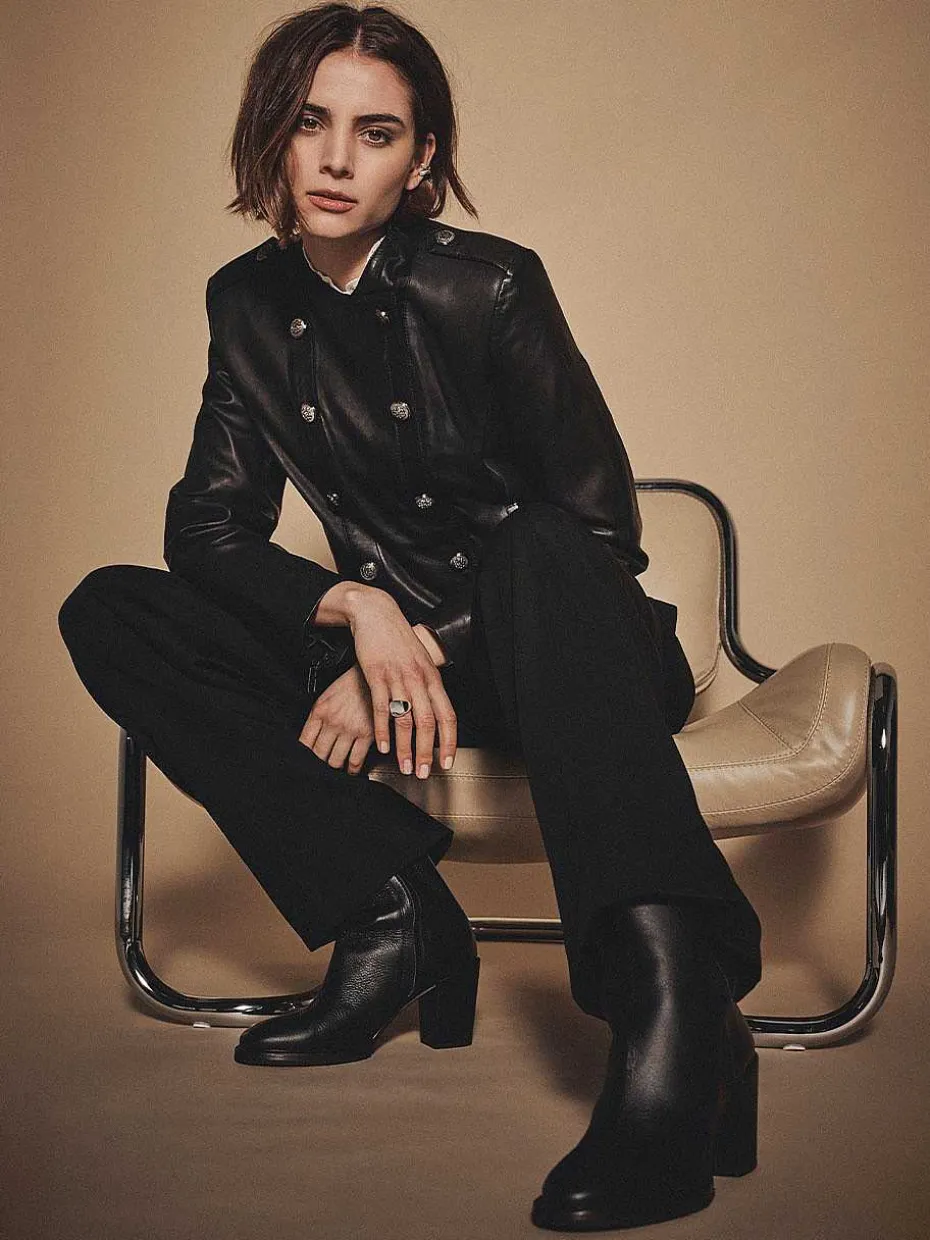 DANTE6 D6Ames Cropped Leather Jacket Discount