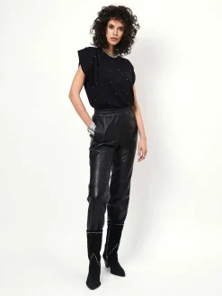DANTE6 D6Kuno Leather Jogger Pants Fashion