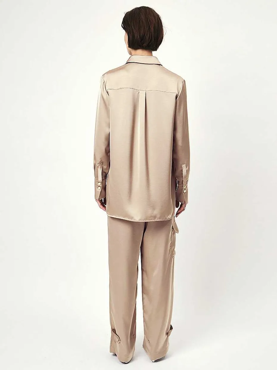 DANTE6 D6Louda Satin Long Shirt Hot