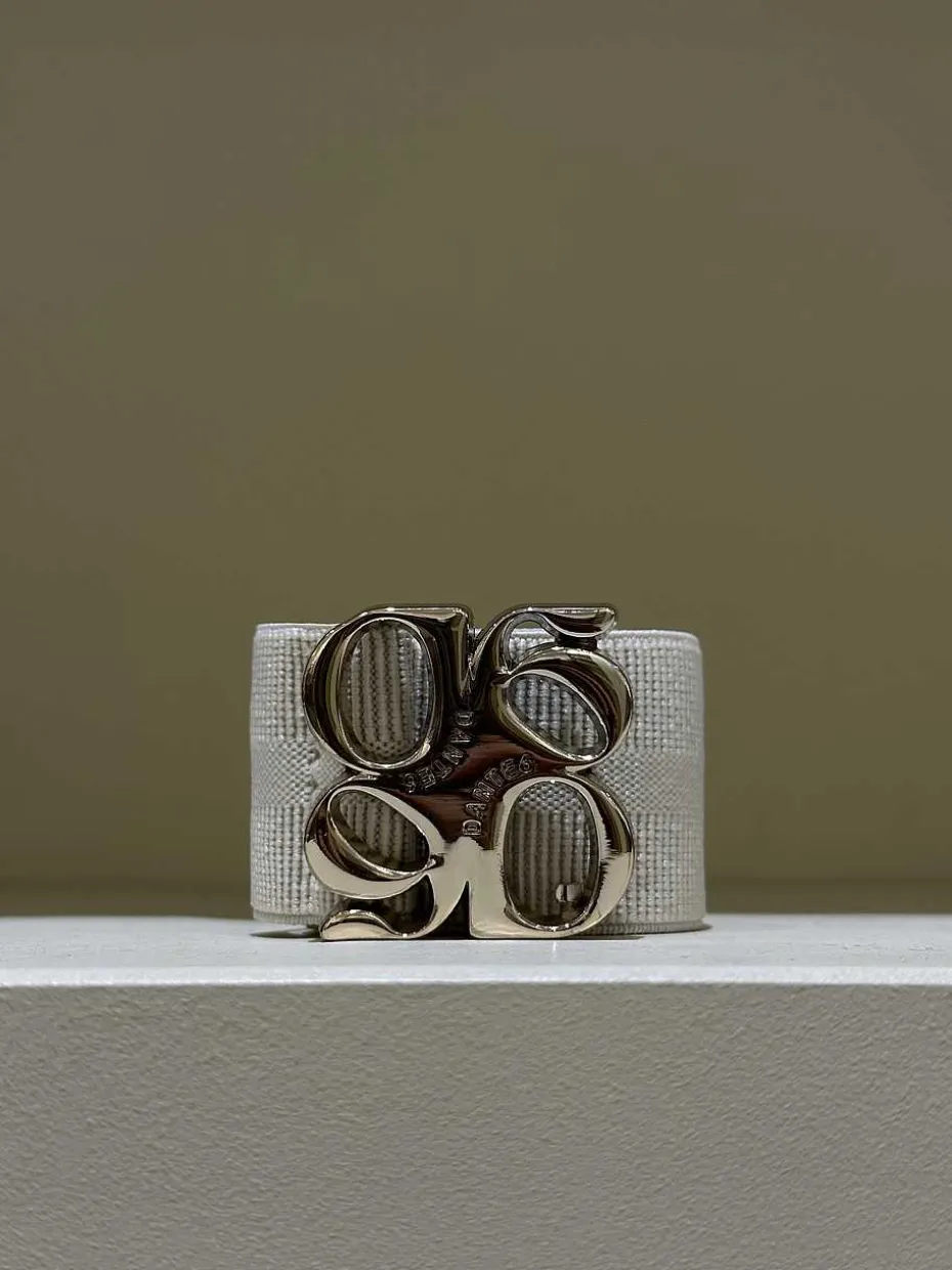 DANTE6 D6Motif Logo Tape Belt Gold Sale