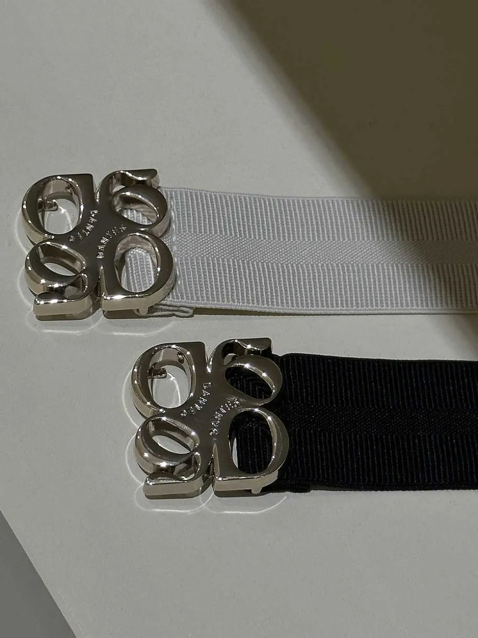 DANTE6 D6Motif Logo Tape Belt Gold Sale