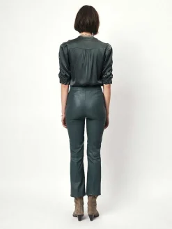 DANTE6 D6Nome Crp Flare Leather Pants Hot