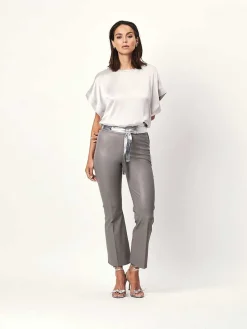 DANTE6 D6Nome Crp Flare Leren Broek Fashion