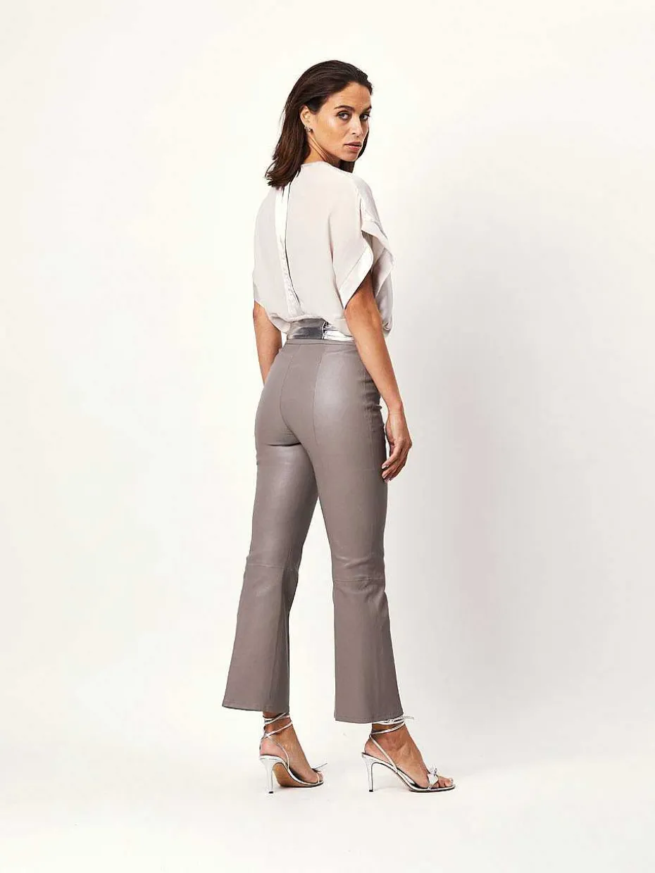 DANTE6 D6Nome Crp Flare Leren Broek Fashion
