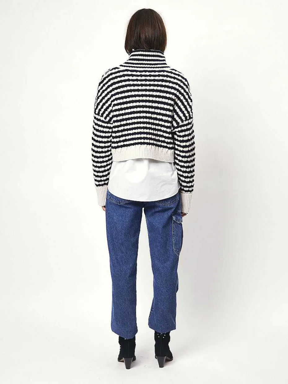 DANTE6 D6Veneto Stripe Turtle Sweater Store