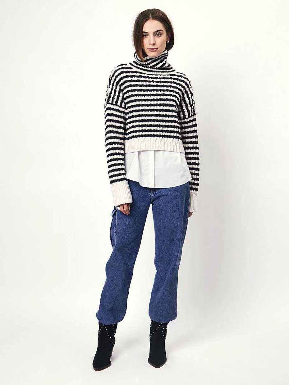 DANTE6 D6Veneto Stripe Turtle Sweater Store
