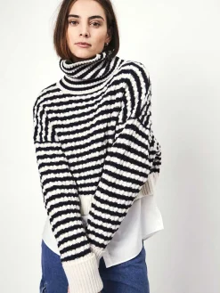 DANTE6 D6Veneto Stripe Turtle Sweater Store