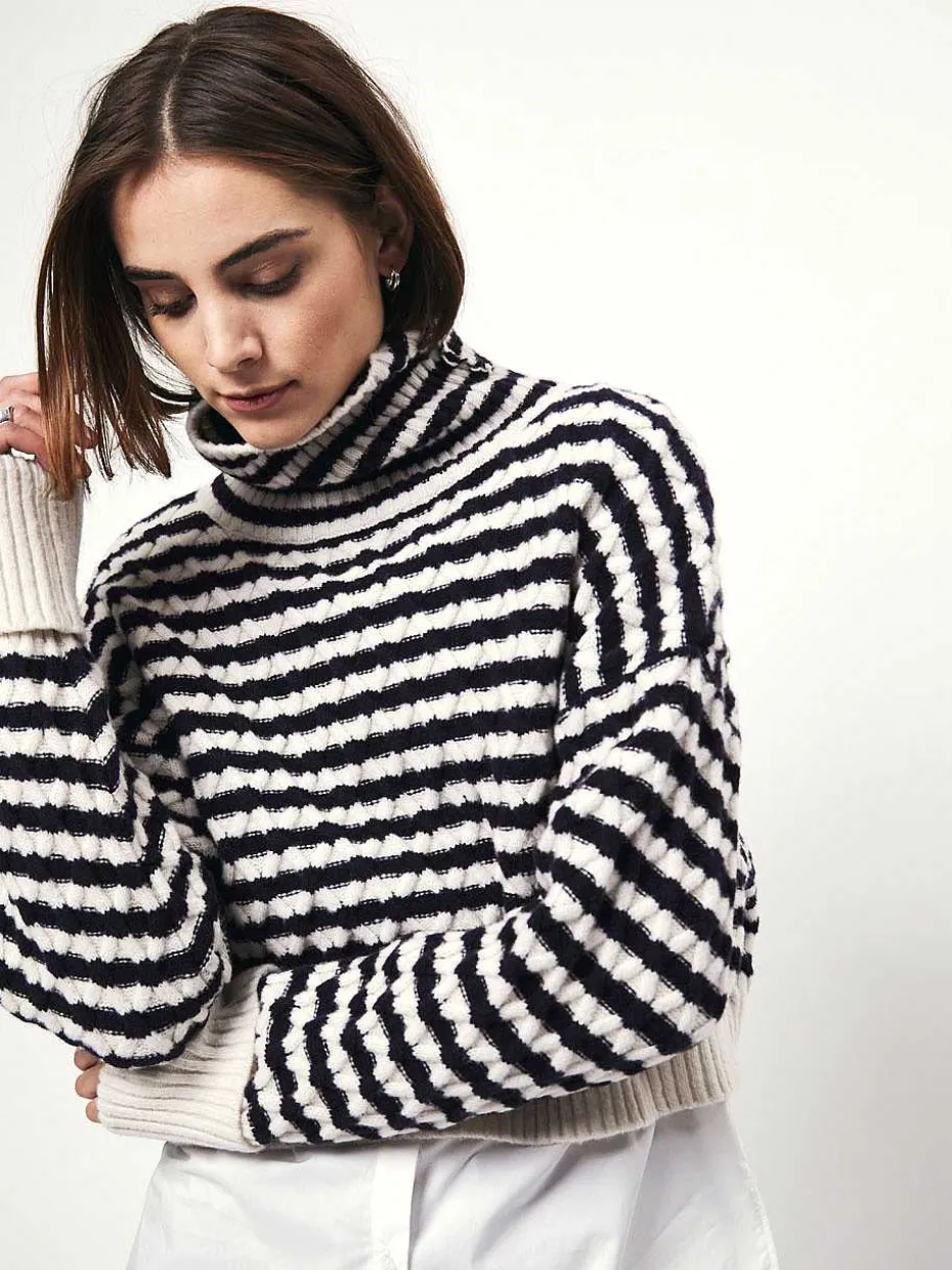 DANTE6 D6Veneto Stripe Turtle Sweater Store
