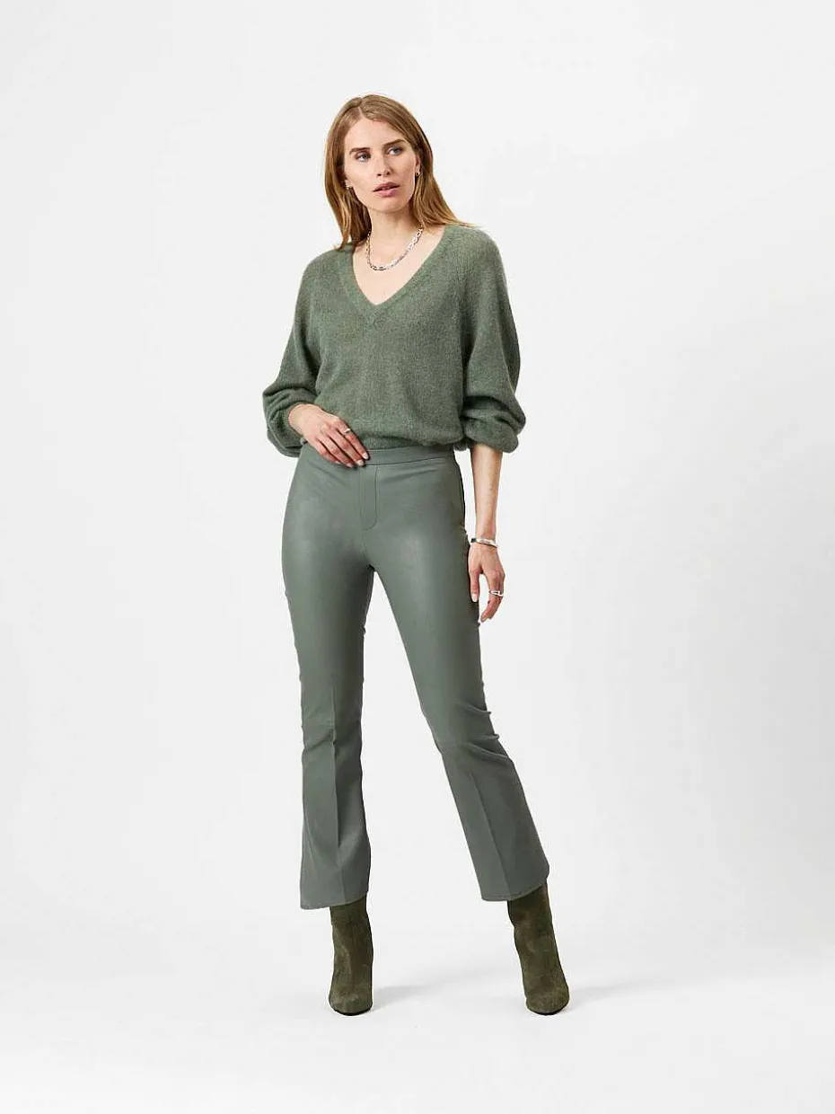 DANTE6 Tyson Crop Flare Leren Broek Discount