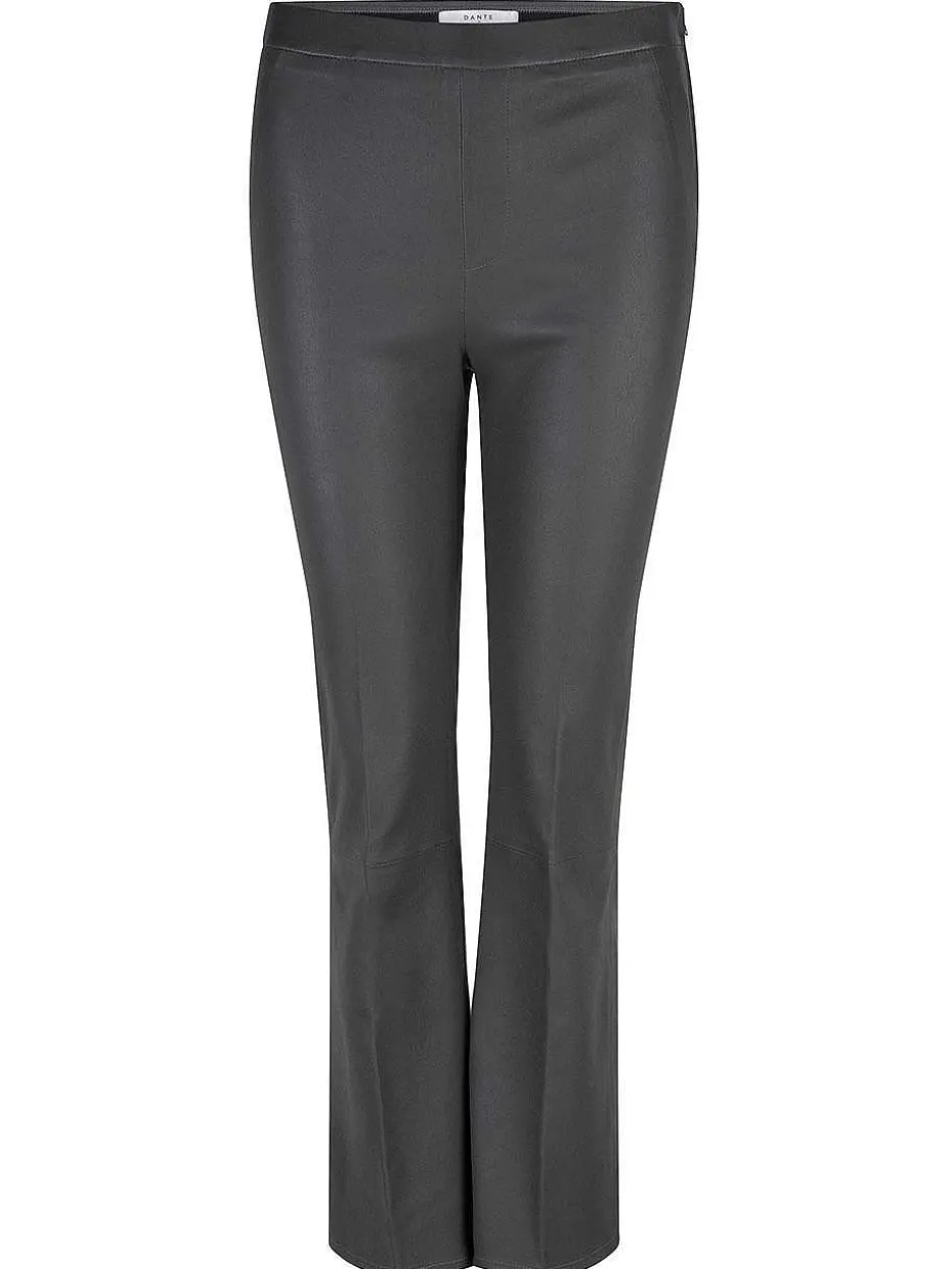 DANTE6 Tyson Crop Flare Leren Broek Grijs Best Sale